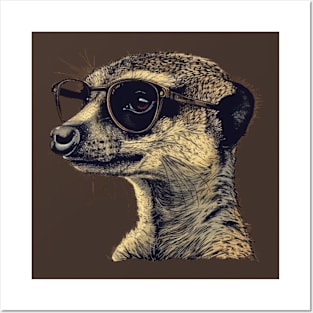 Meerkat Maven: The Spectacled Savvy Tee Posters and Art